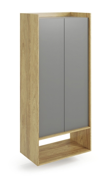 Regał modułowy hikora naturalna / szary mat 78 x 41 x 179 cm Mobius