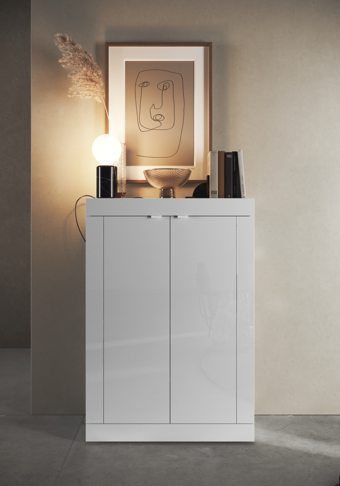 Szafka na buty biała połysk 78 cm Basic