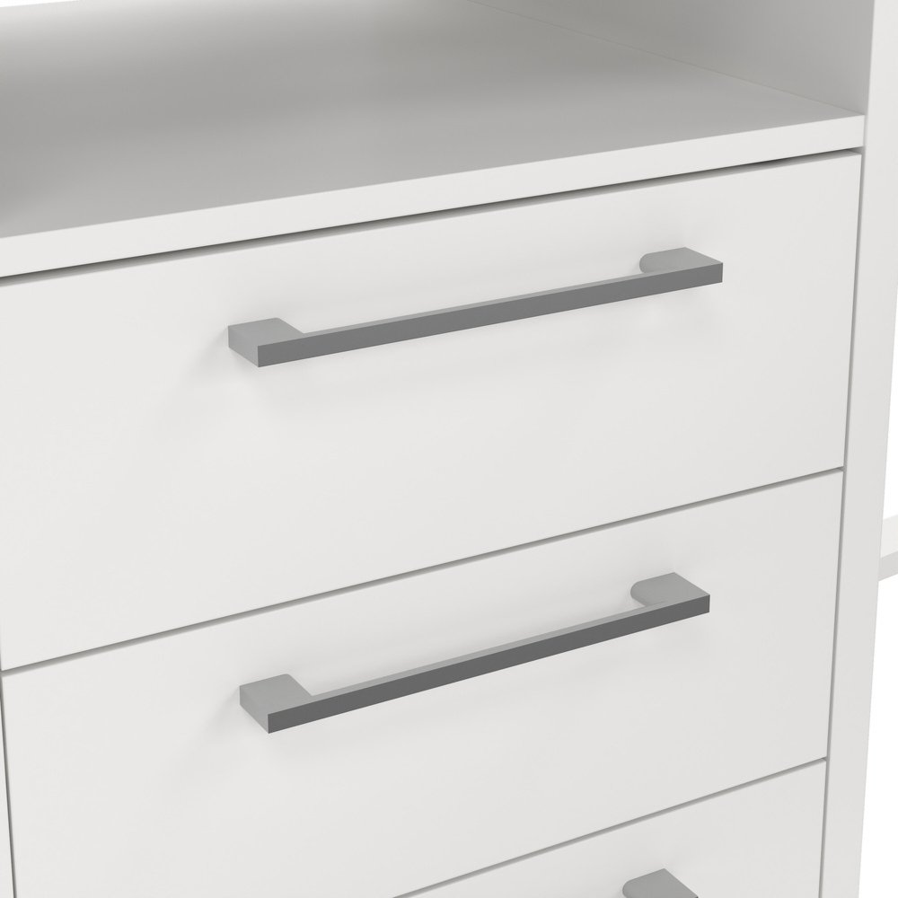 Biurko z kontenerkiem białe mat 159 cm Prima