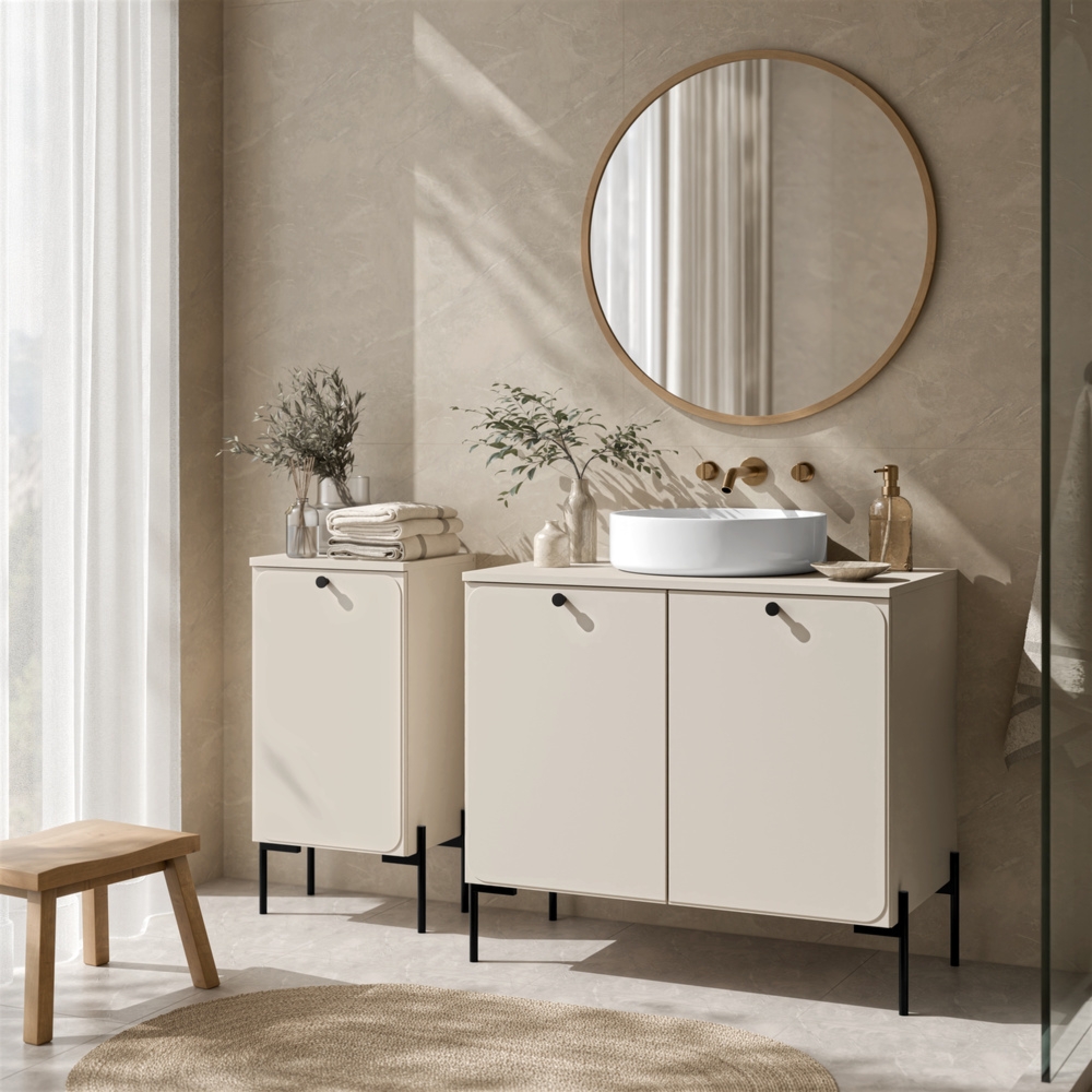 Szafka pod umywalkę z drzwiami kaszmir mat 80 cm Velora