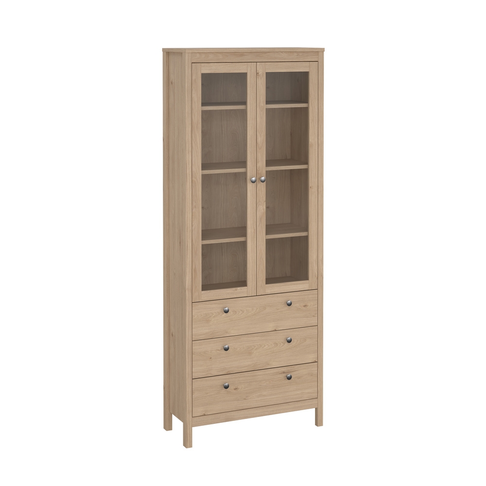 Witryna dwudrzwiowa z szufladami jackson hickory mat 78 x 199 cm Madrid Tvilum