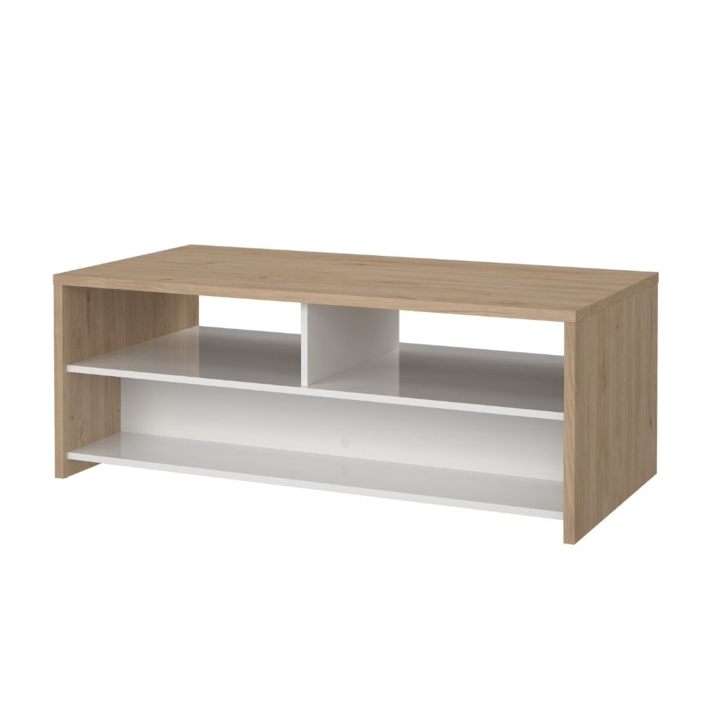 Stolik kawowy z szufladą jackson hickory / biały wysoki połysk 120 x 60 cm Next