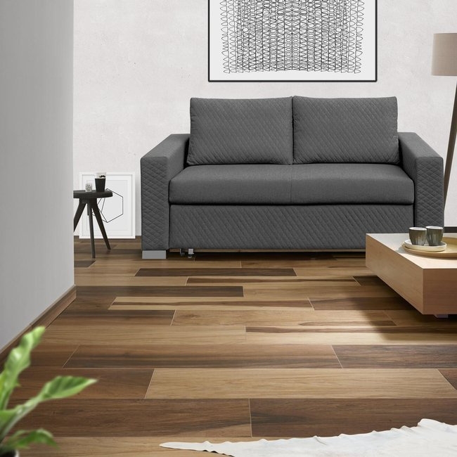 Sofa 2-osobowa tapicerowana grafitowa Derpik Meble tapicerowane