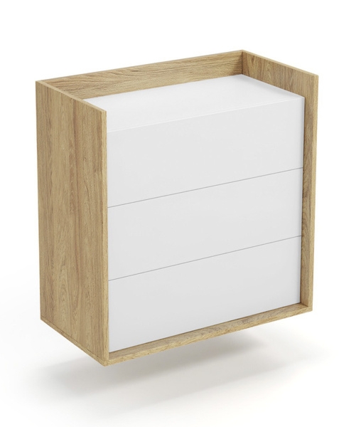 Komoda z szufladami hikora naturalna / biała mat 41 cm Mobius