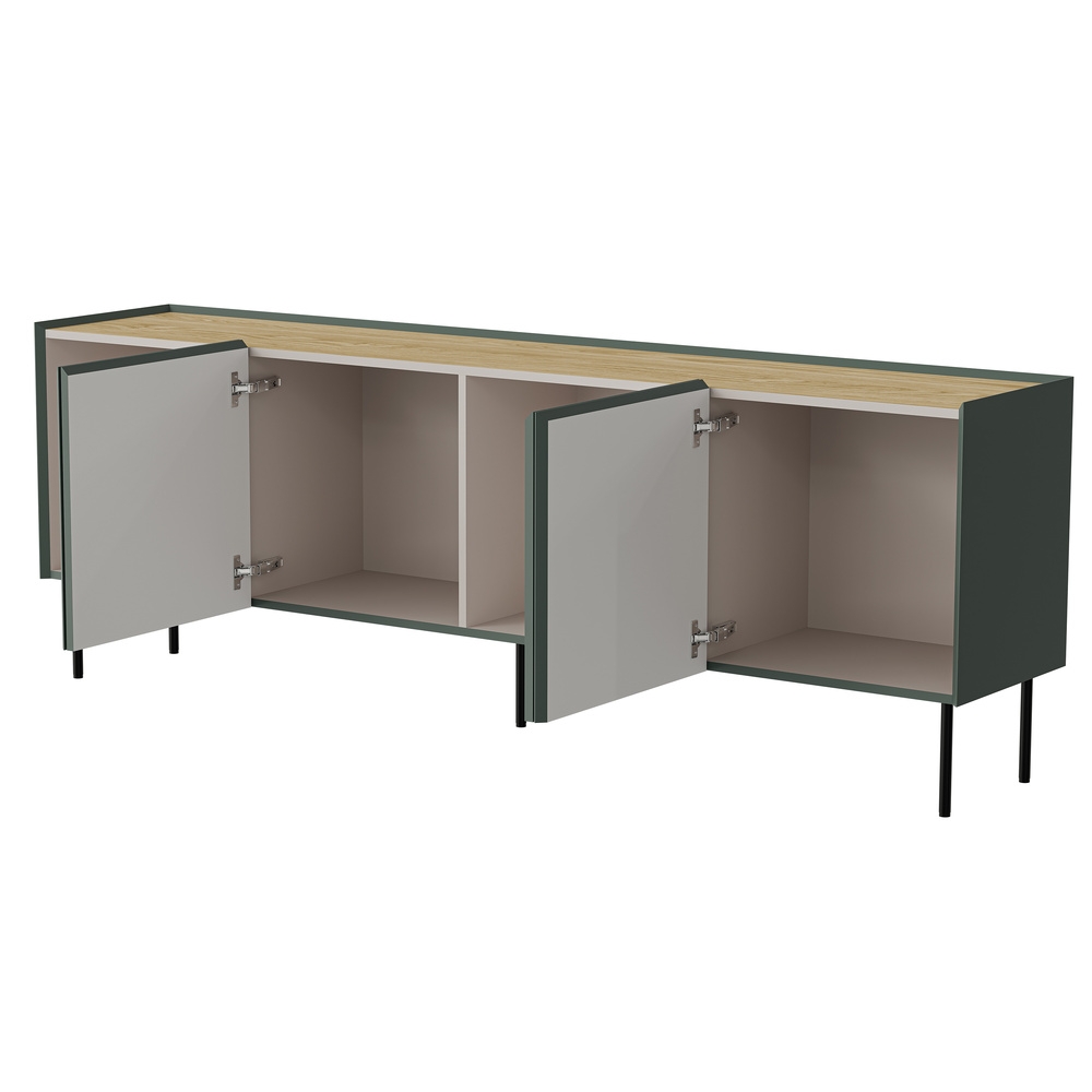 Komoda z drzwiami oliwkowa / dąb mat 200 cm Olmo High glossy furniture