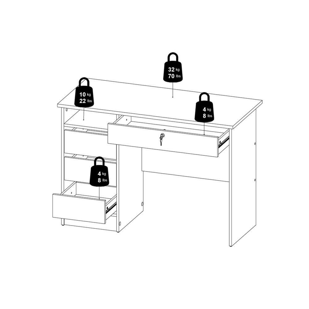 Biurko z szufladami zielone mat 110 cm Function Plus