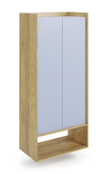 Regał modułowy hikora naturalna / niebieski mat 78 x 41 x 179 cm Mobius