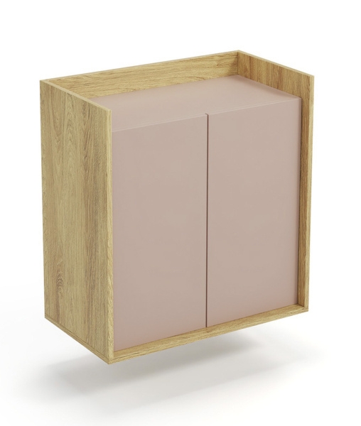 Szafka modułowa 2D hikora naturalna / różowa mat 41 cm Mobius