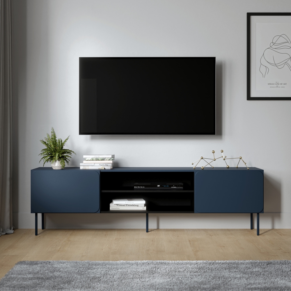 Szafka RTV granatowa mat 200 cm Verno