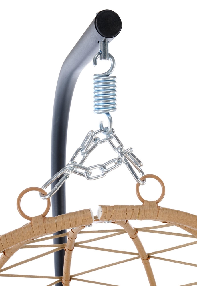 Fotel ogrodowy wiszący rattanowy tapicerowany naturalny / beżowy Snake