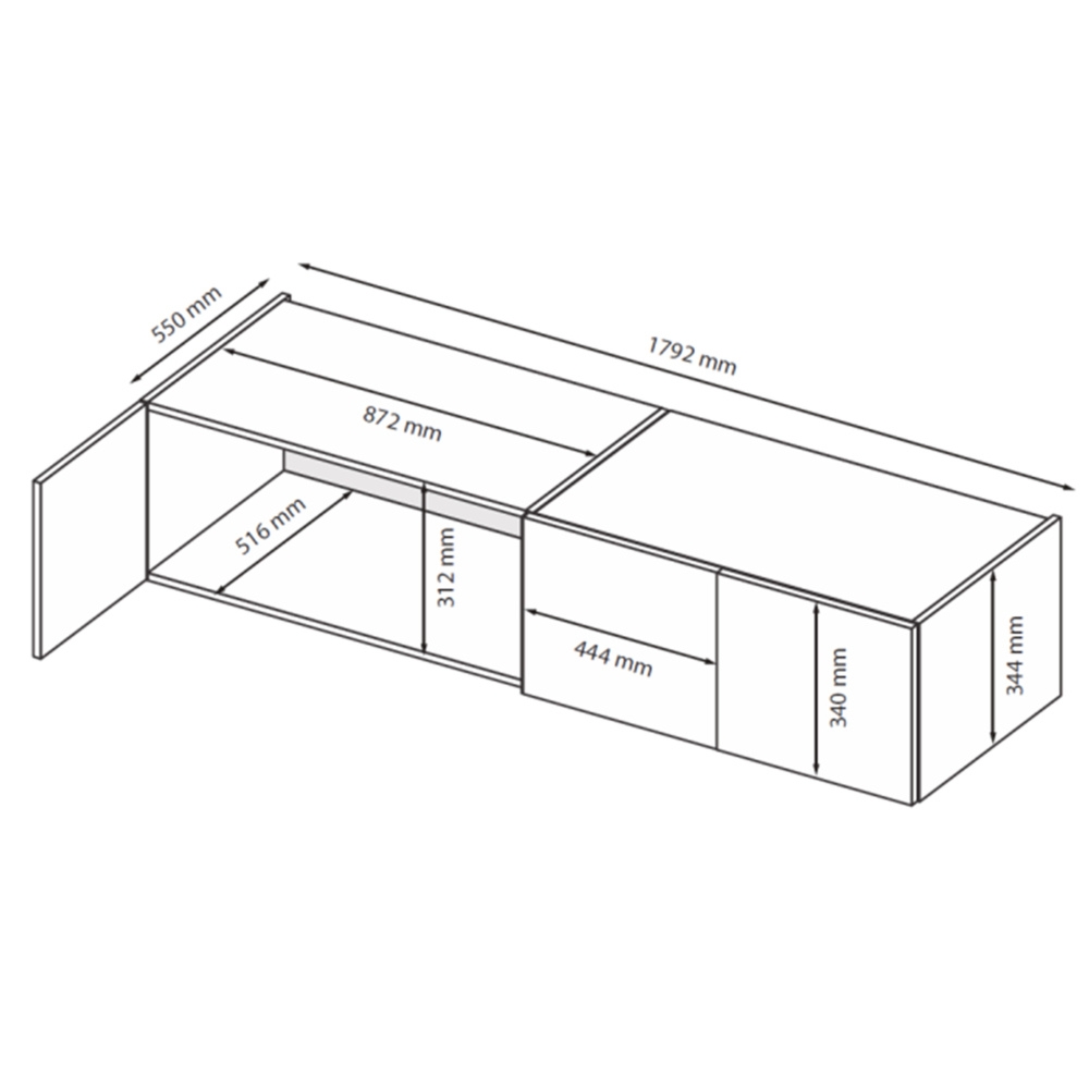 Nadstawka na szafę antracyt / grafit mat 179 x 55 cm Teo