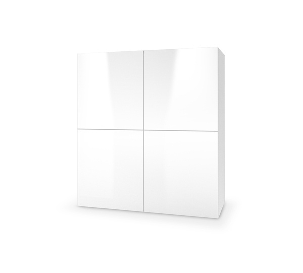 Komoda z drzwiami biała mat / wysoki połysk 100 cm Livo