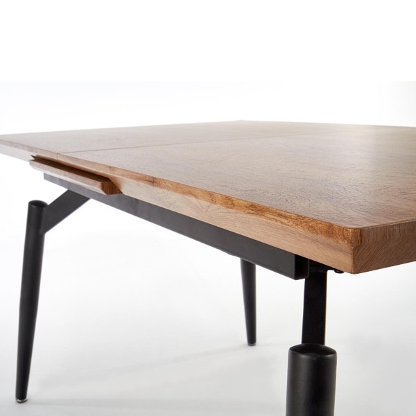 Stół rozkładany dąb naturalny / czarny mat 140 - 180 x 80 cm Cambell Style furniture