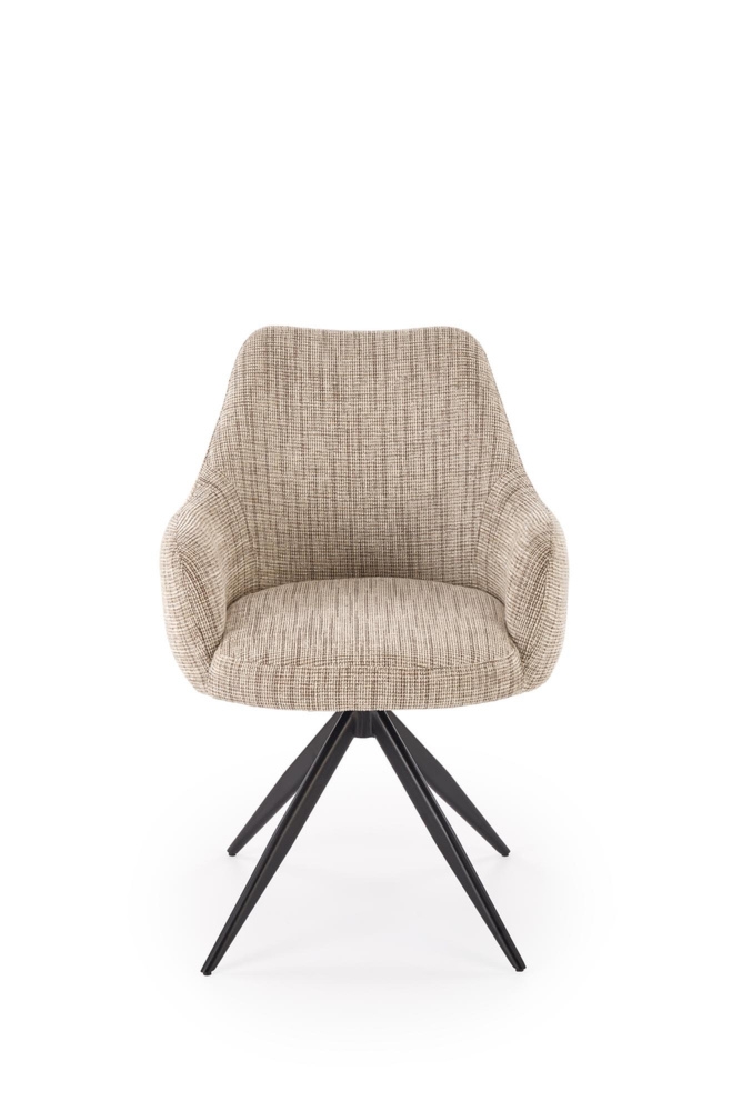 Krzesło obrotowe do jadalni tapicerowane kremowe K572