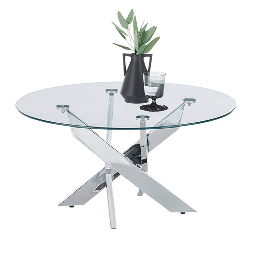 Stolik kawowy okrągły szklany / szary 80 x 45 cm Axis