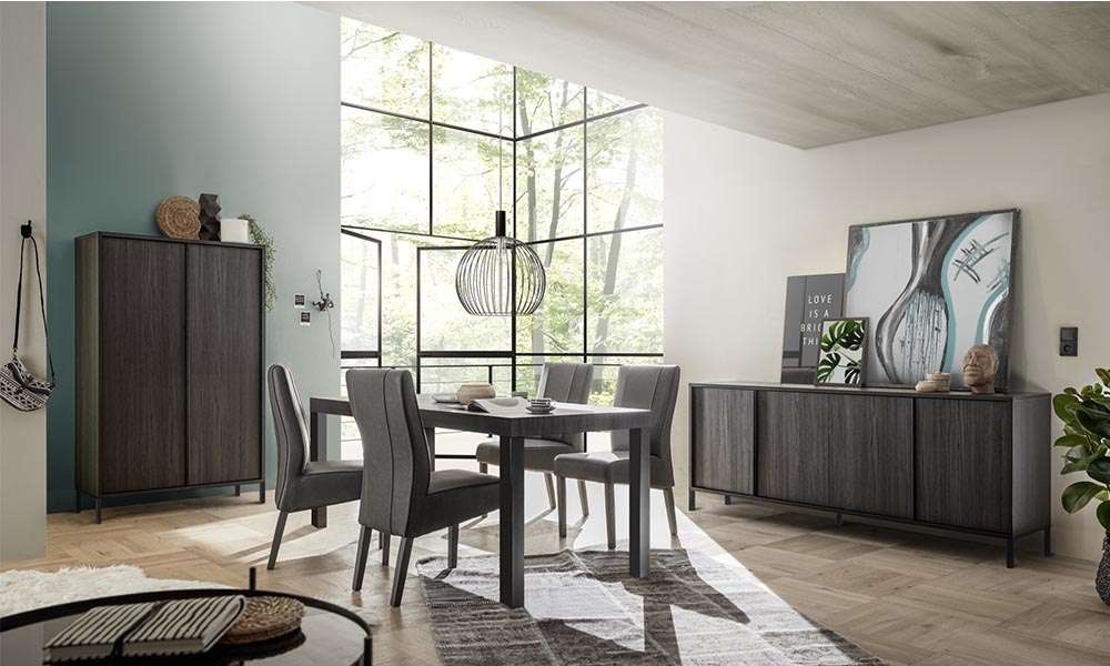 Komoda z drzwiami czarna mat 206 cm Brassy Italia trend