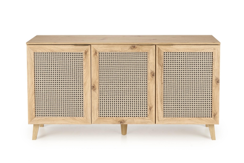 Komoda z drzwiami dąb artisan / czarny mat 160 cm Borneo