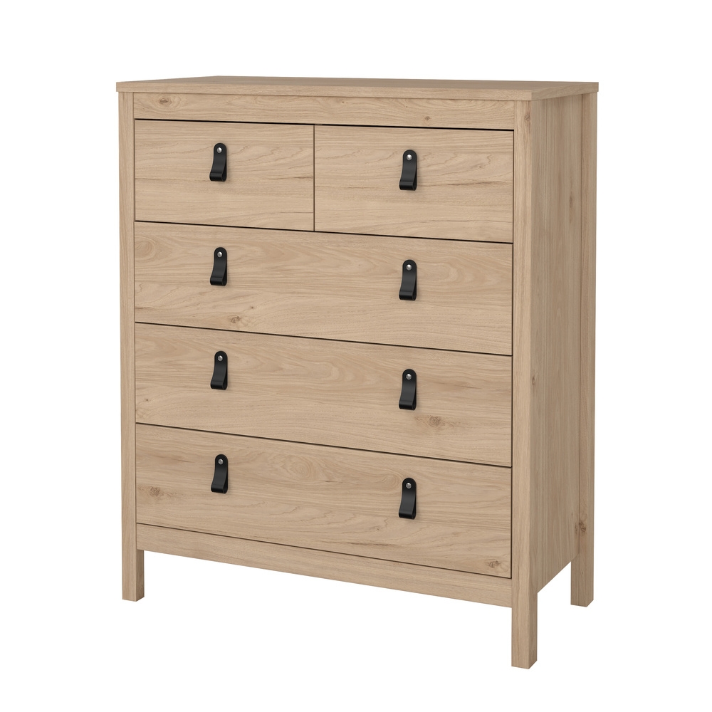Komoda wysoka z szufladami jackson hickory mat 82 cm Madrid Tvilum