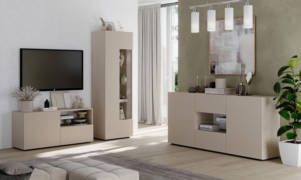 Witryna jednodrzwiowa kaszmir mat 60 x 187 cm Corda