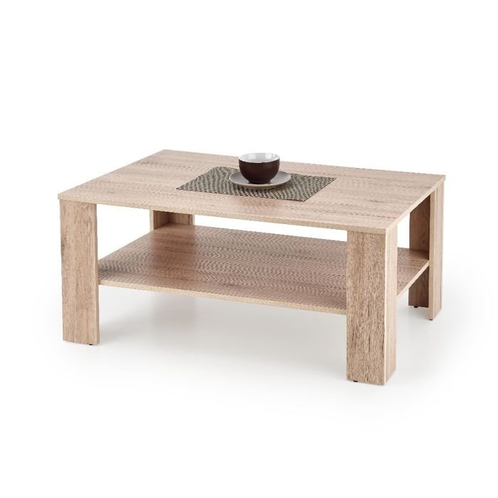 Stolik kawowy z półką dąb wotan mat 110 x 65 cm Kwadro Style furniture