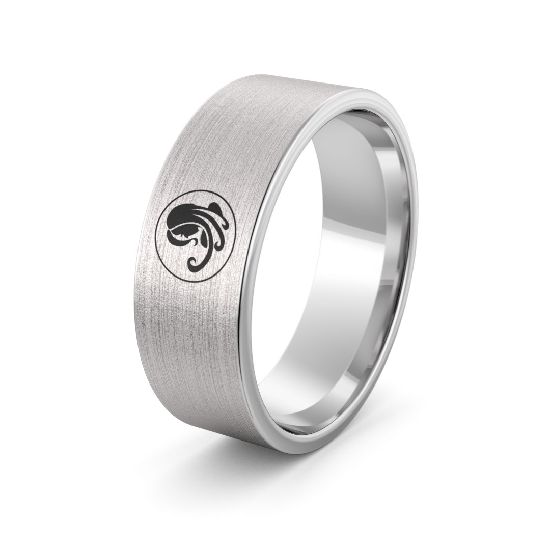 Obrączka srebrna z znakiem zodiaku panna - wzór ag-386
