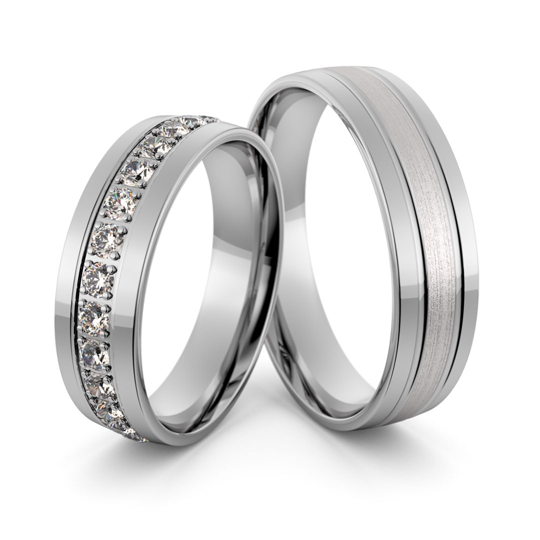Obrączki srebrne z cyrkoniami swarovski - wzór ag-389