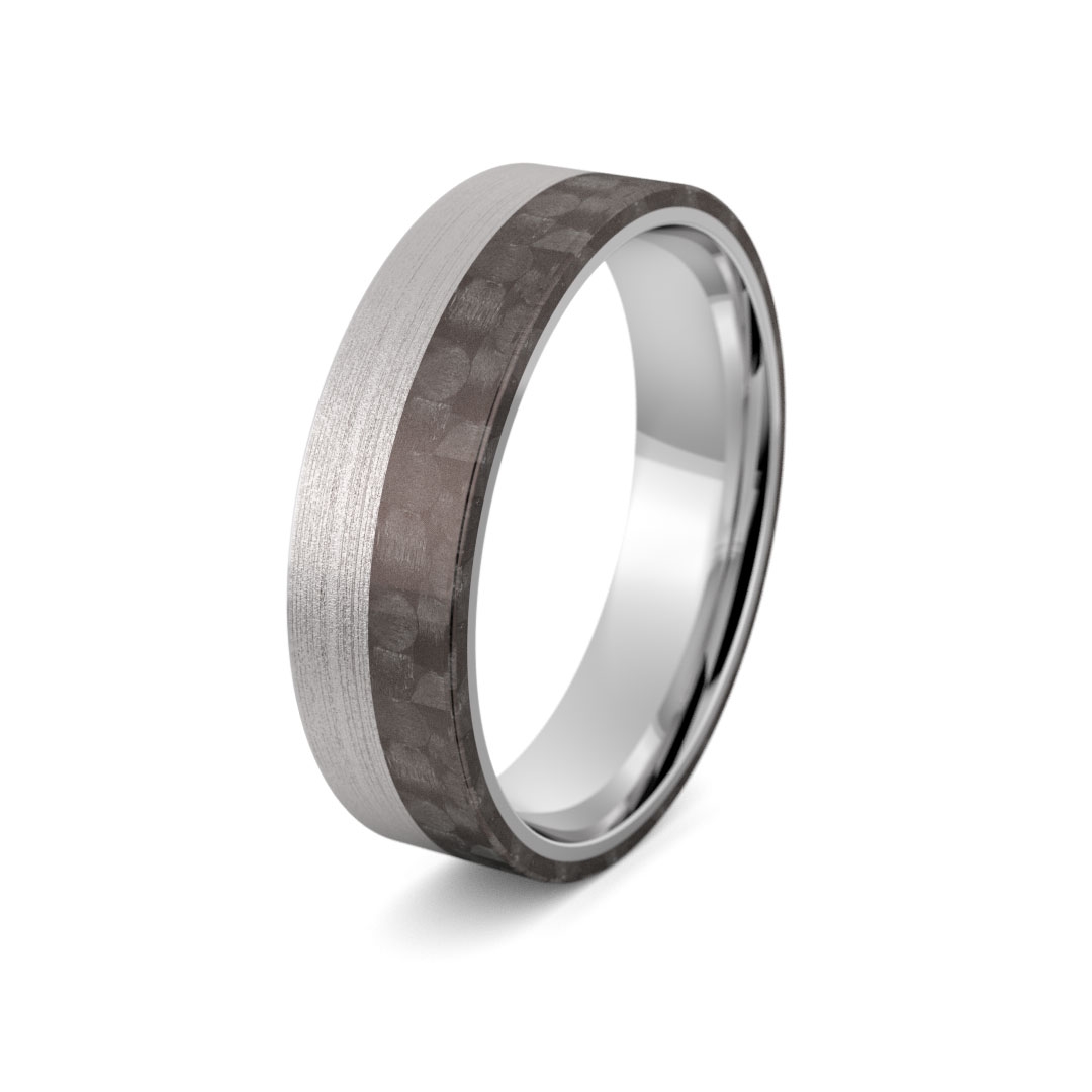 Obrączka męska z włóknem węglowym carbon - ag-529
