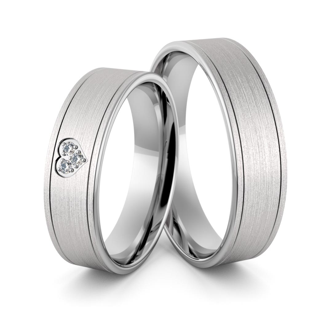 Obrączki srebrne z sercem i cyrkoniami swarovski - wzór ag-363