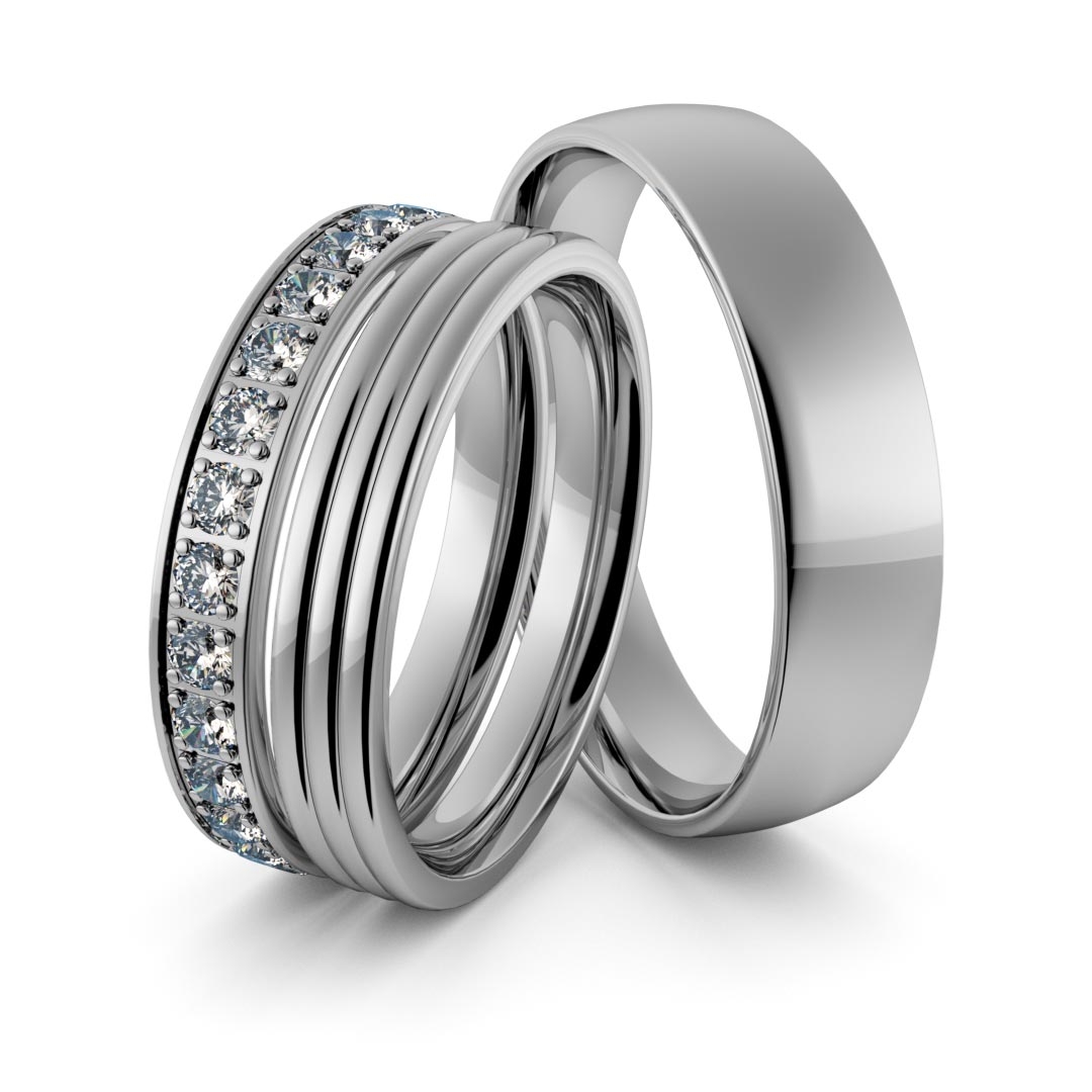 Obrączki srebrne z cyrkoniami swarovski - zestaw obrączek - wzór ag-341