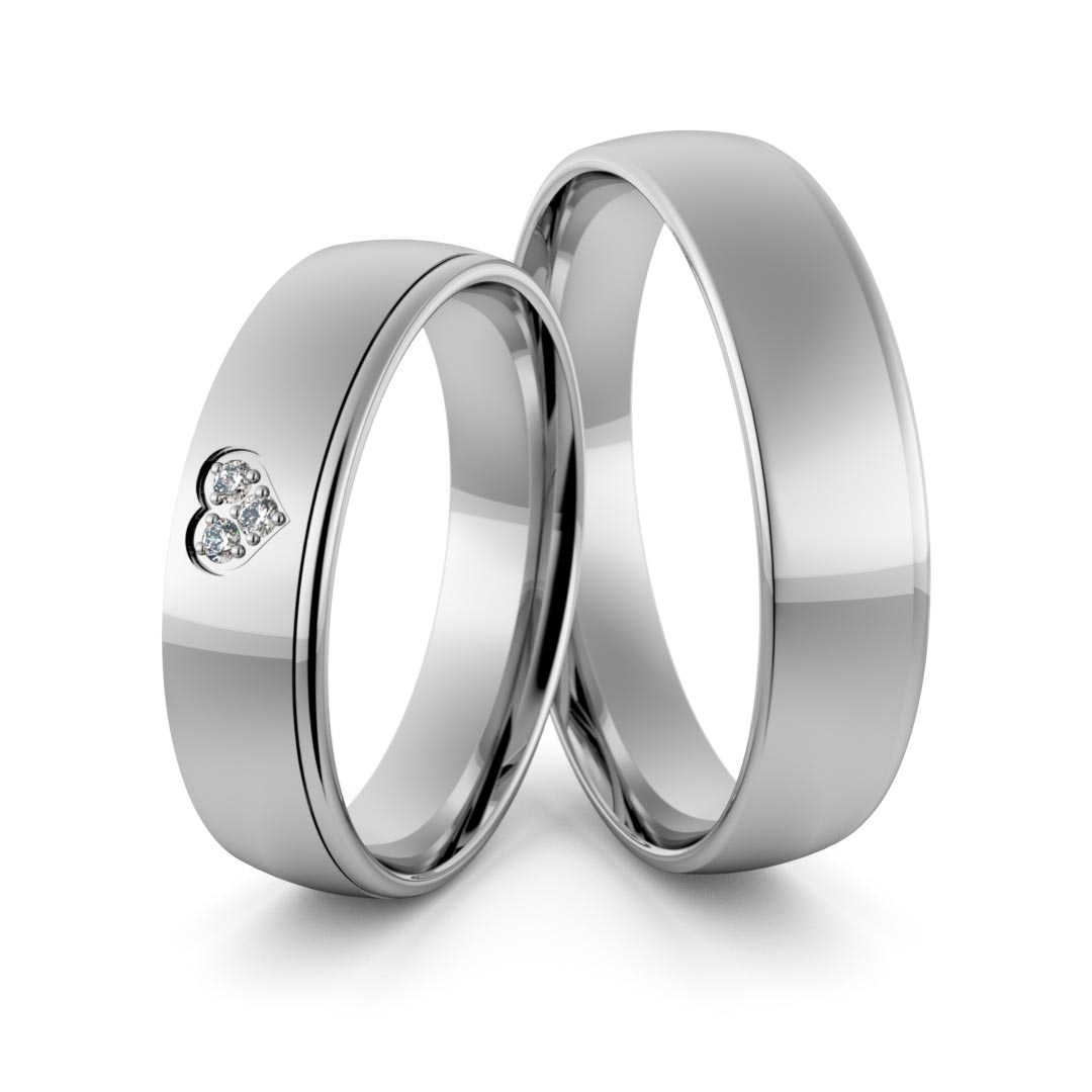 Obrączki srebrne z sercem i cyrkoniami swarovski - wzór ag-358