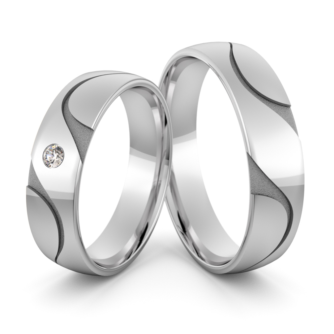 Obrączki srebrne poczernione z cyrkonią swarovski - wzór ag-407