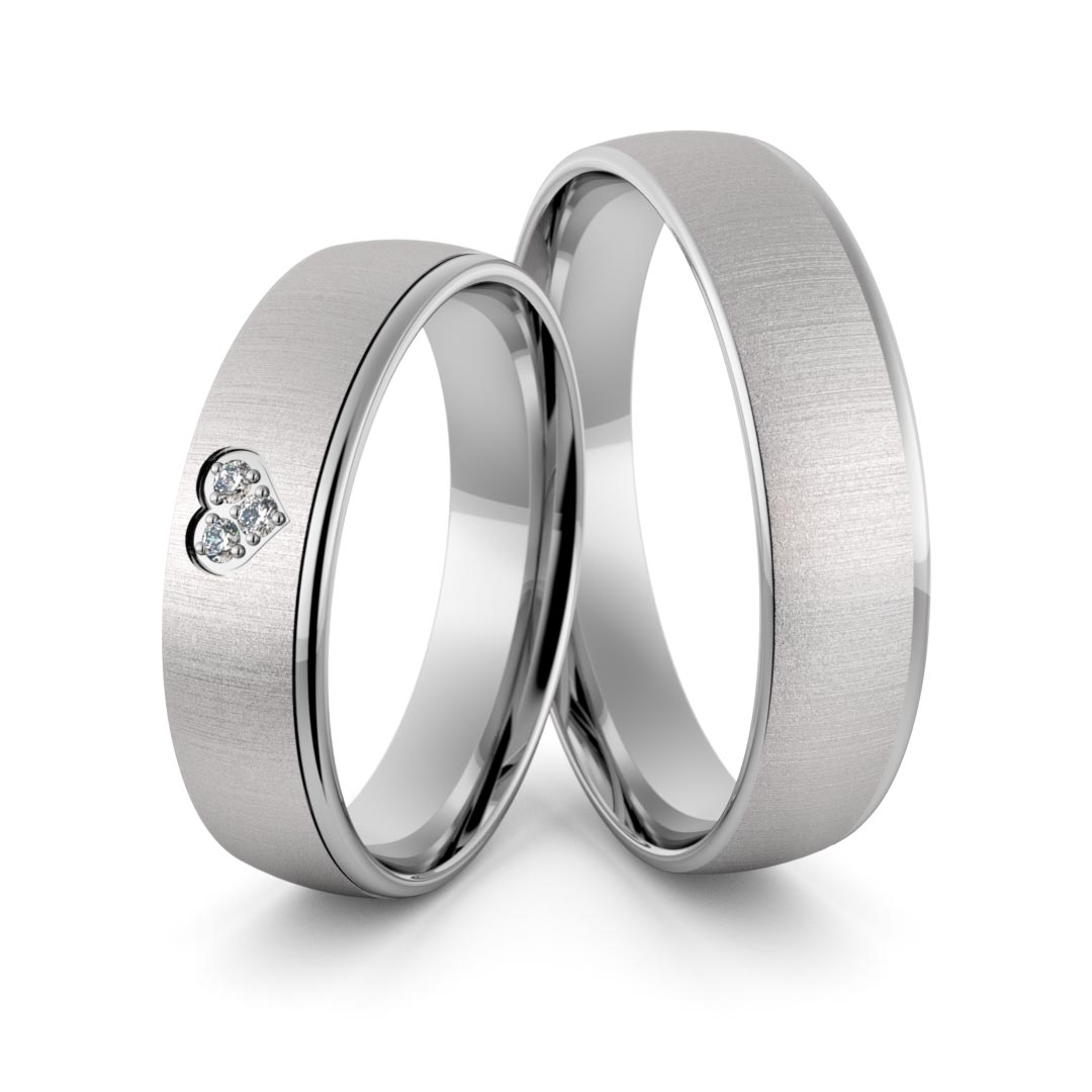 Obrączki srebrne z sercem i cyrkoniami swarovski - wzór ag-358
