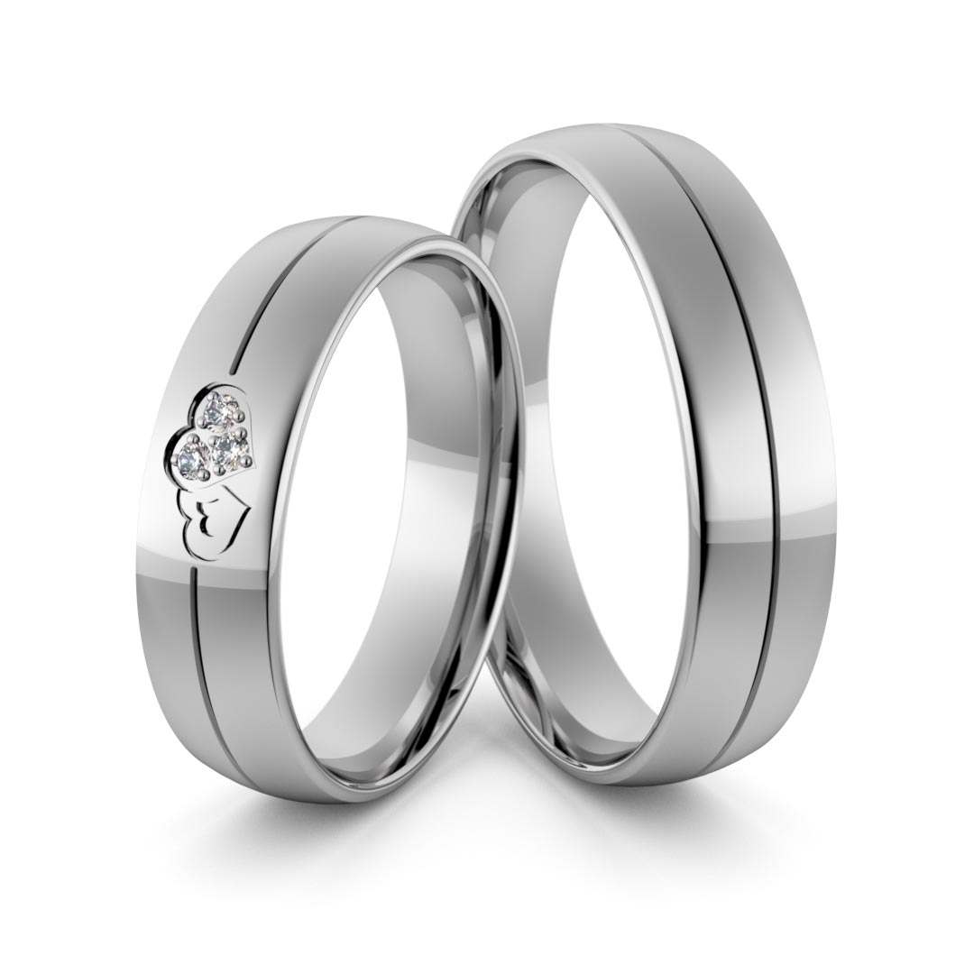 Obrączki srebrne z splecionymi sercami i cyrkoniami swarovski - wzór ag-359