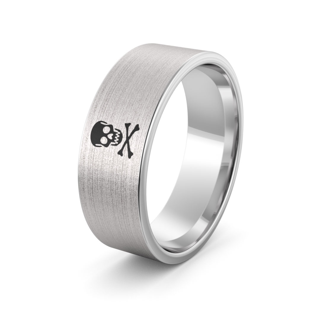 Obrączka srebrna z czaszką - wzór ag-386