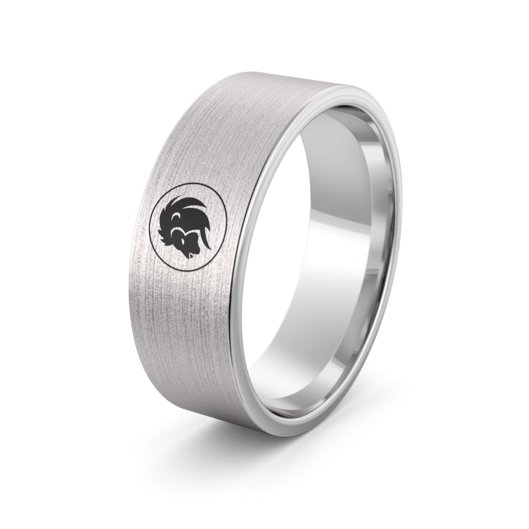 Obrączka srebrna z znakiem zodiaku lew - wzór ag-386