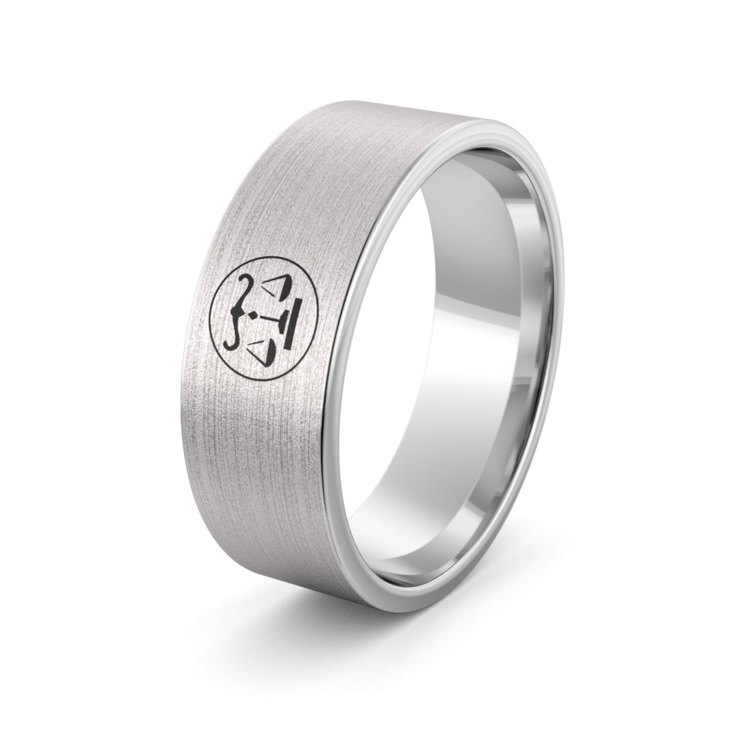 Obrączka srebrna z znakiem zodiaku waga - wzór ag-386