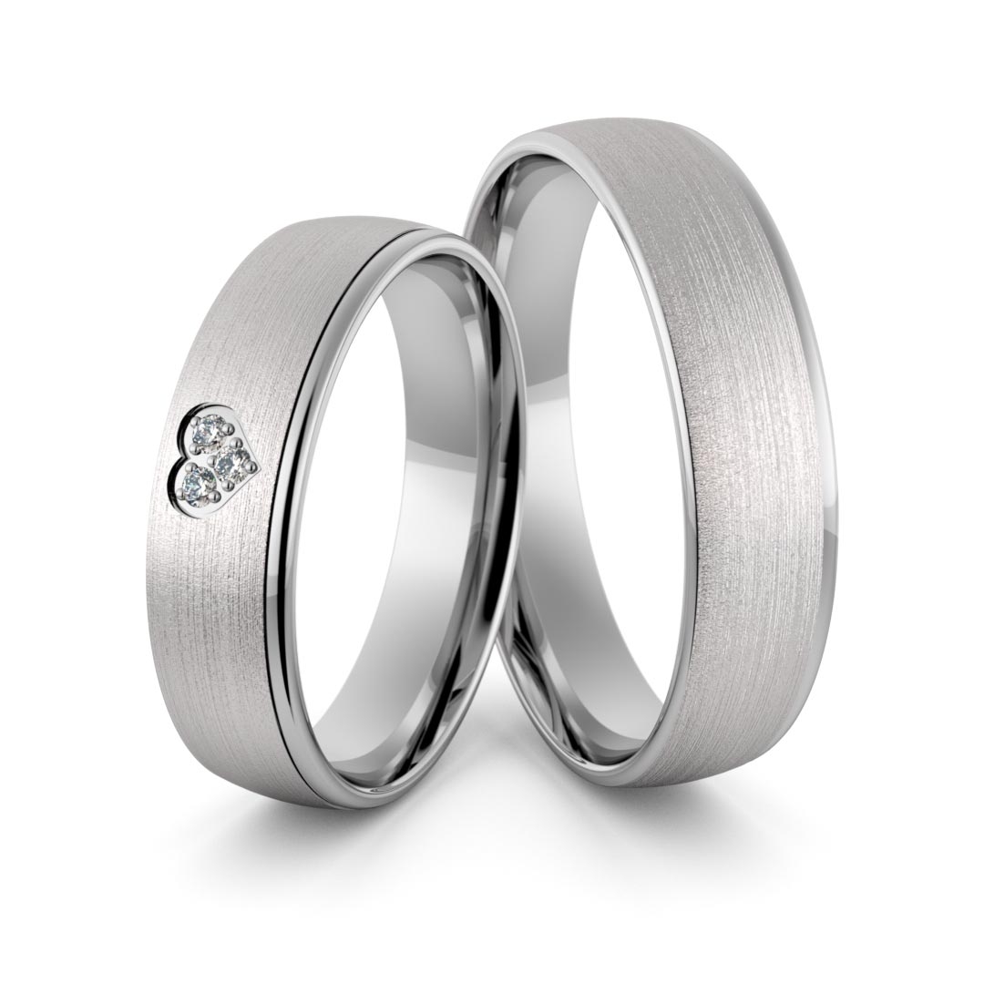 Obrączki srebrne z sercem i cyrkoniami swarovski - wzór ag-358