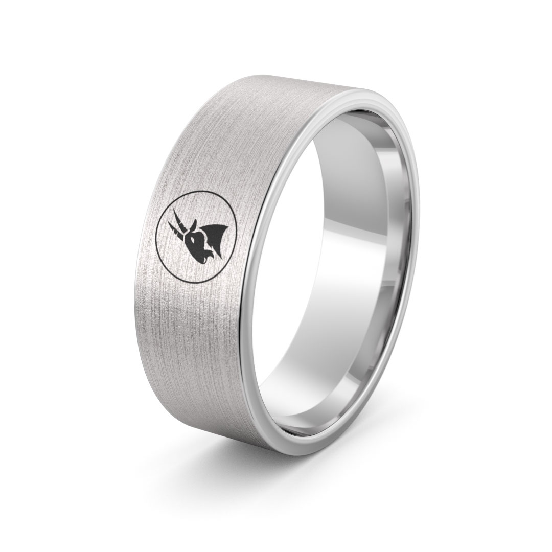 Obrączka srebrna z znakiem zodiaku koziorożec - wzór ag-386