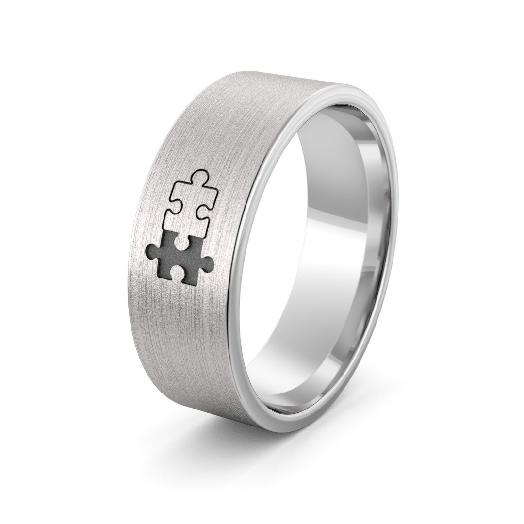 Obrączka srebrna puzzle - wzór ag-386