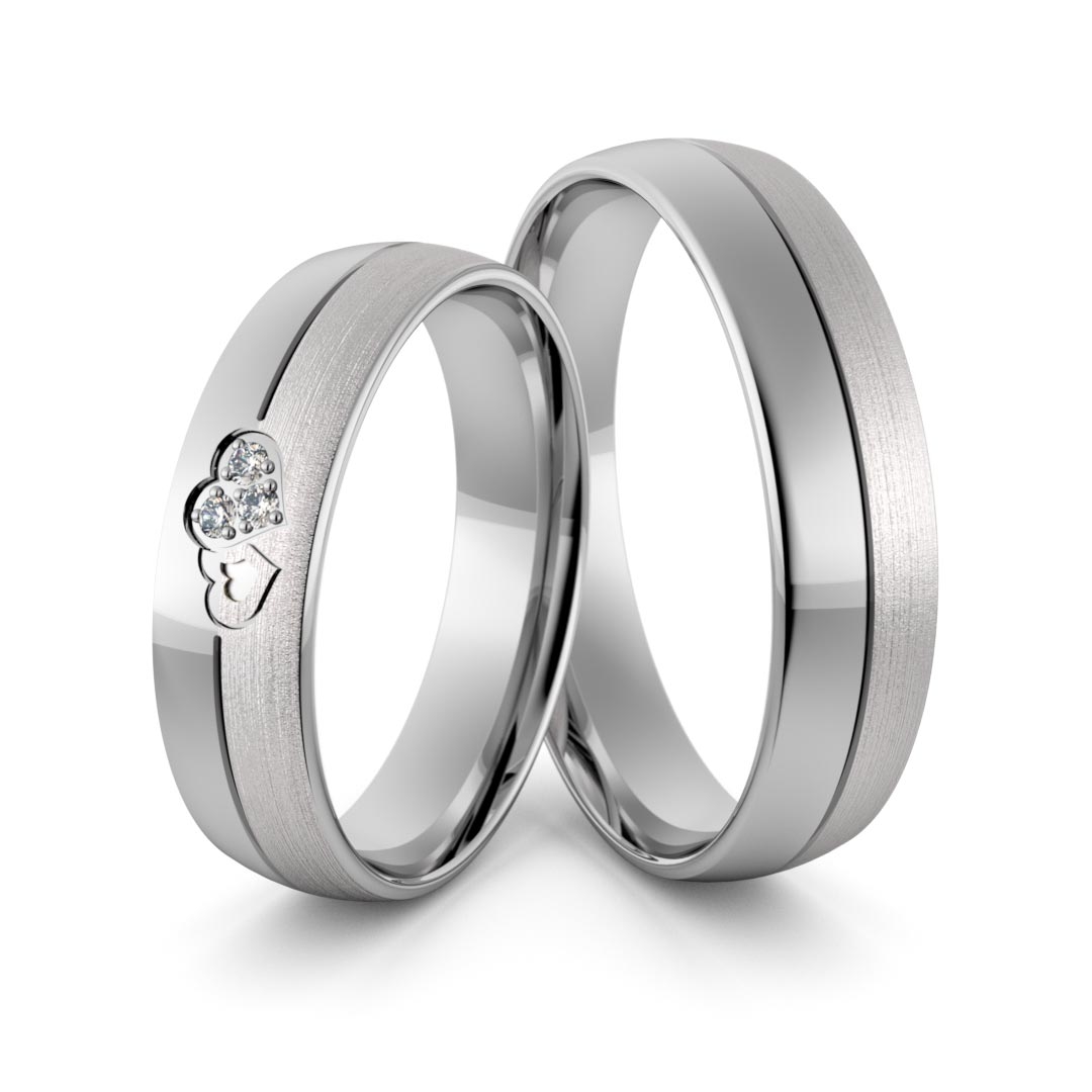 Obrączki srebrne z splecionymi sercami i cyrkoniami swarovski - wzór ag-360