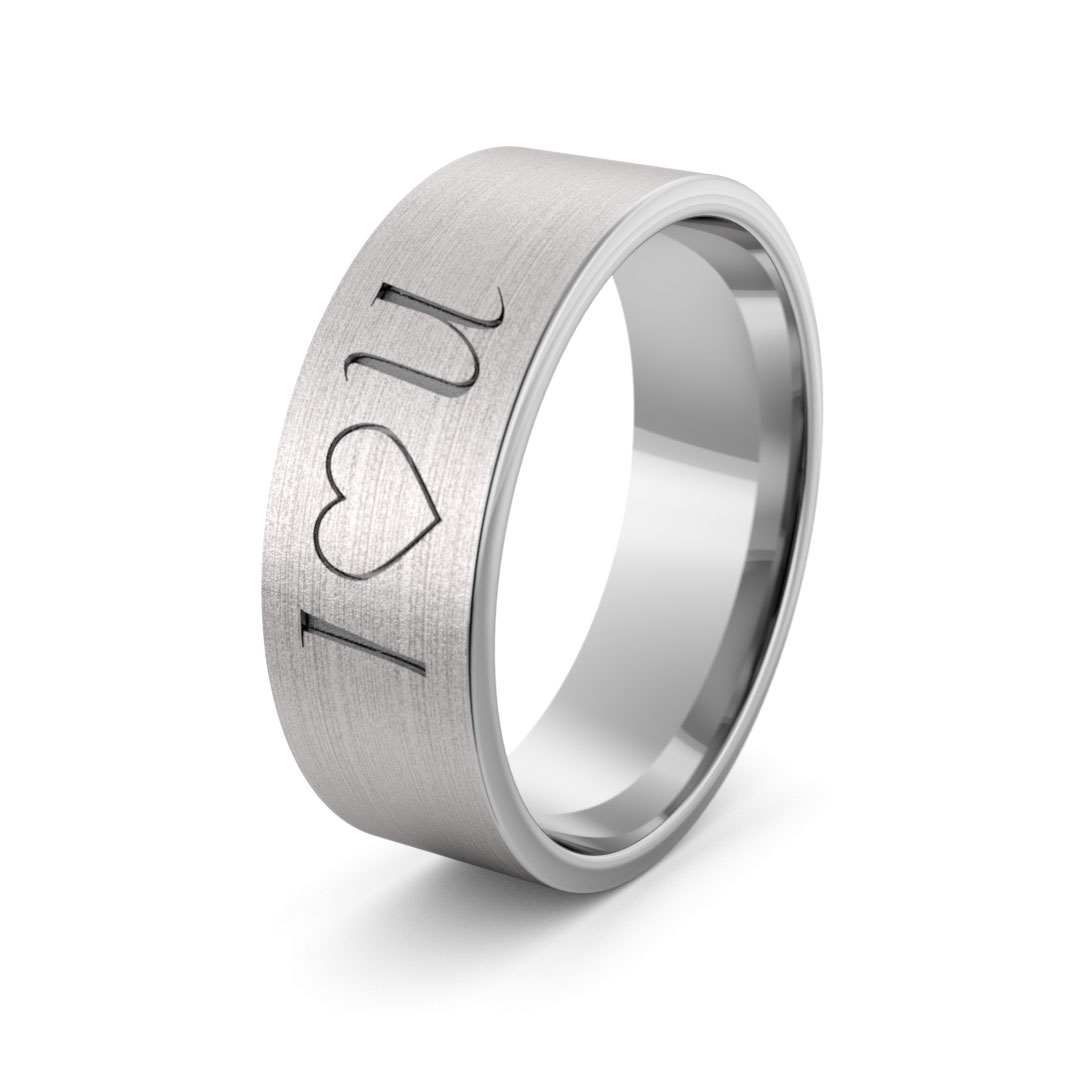 Obrączka srebrna i love you - wzór ag-386