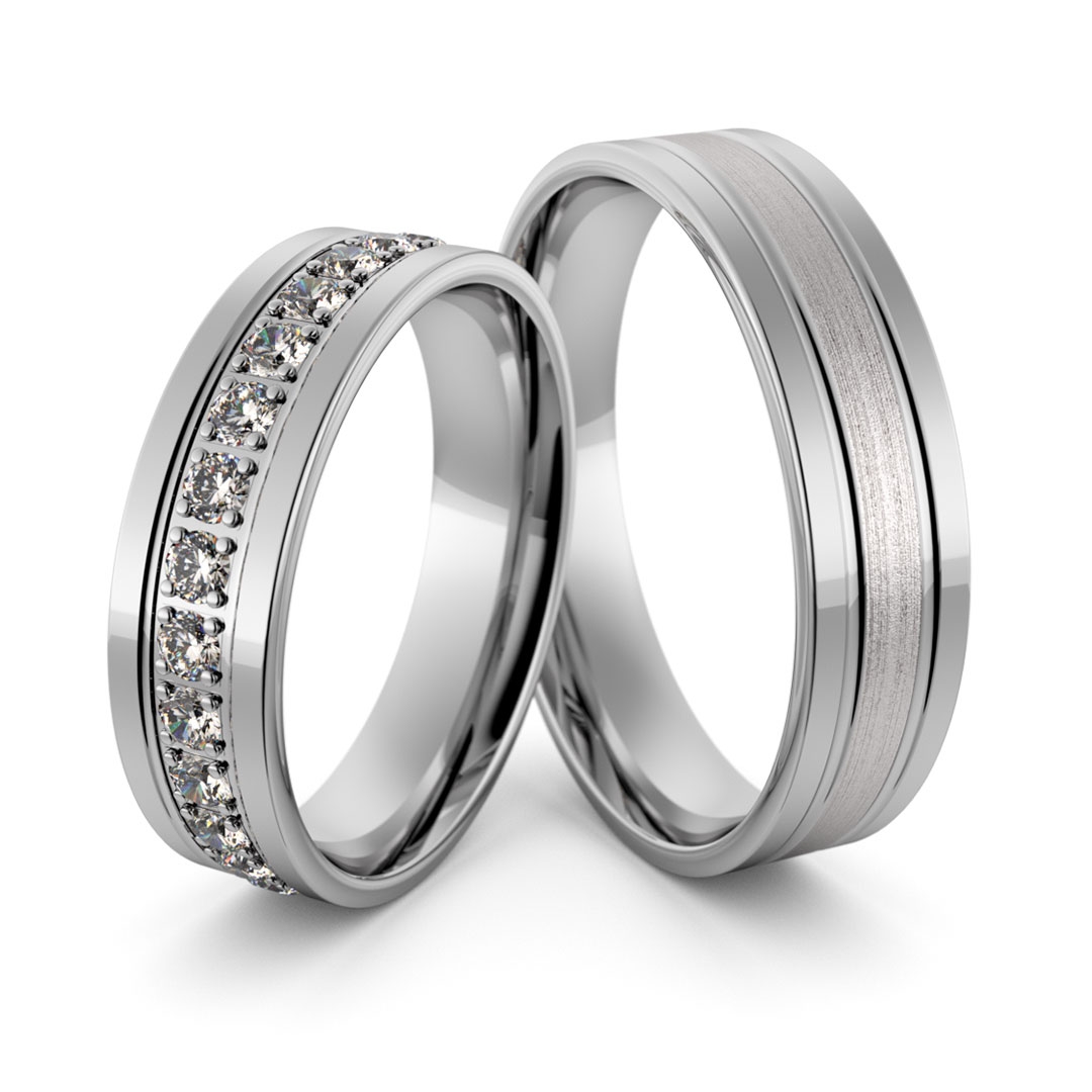 Obrączki srebrne z cyrkoniami swarovski - wzór ag-390