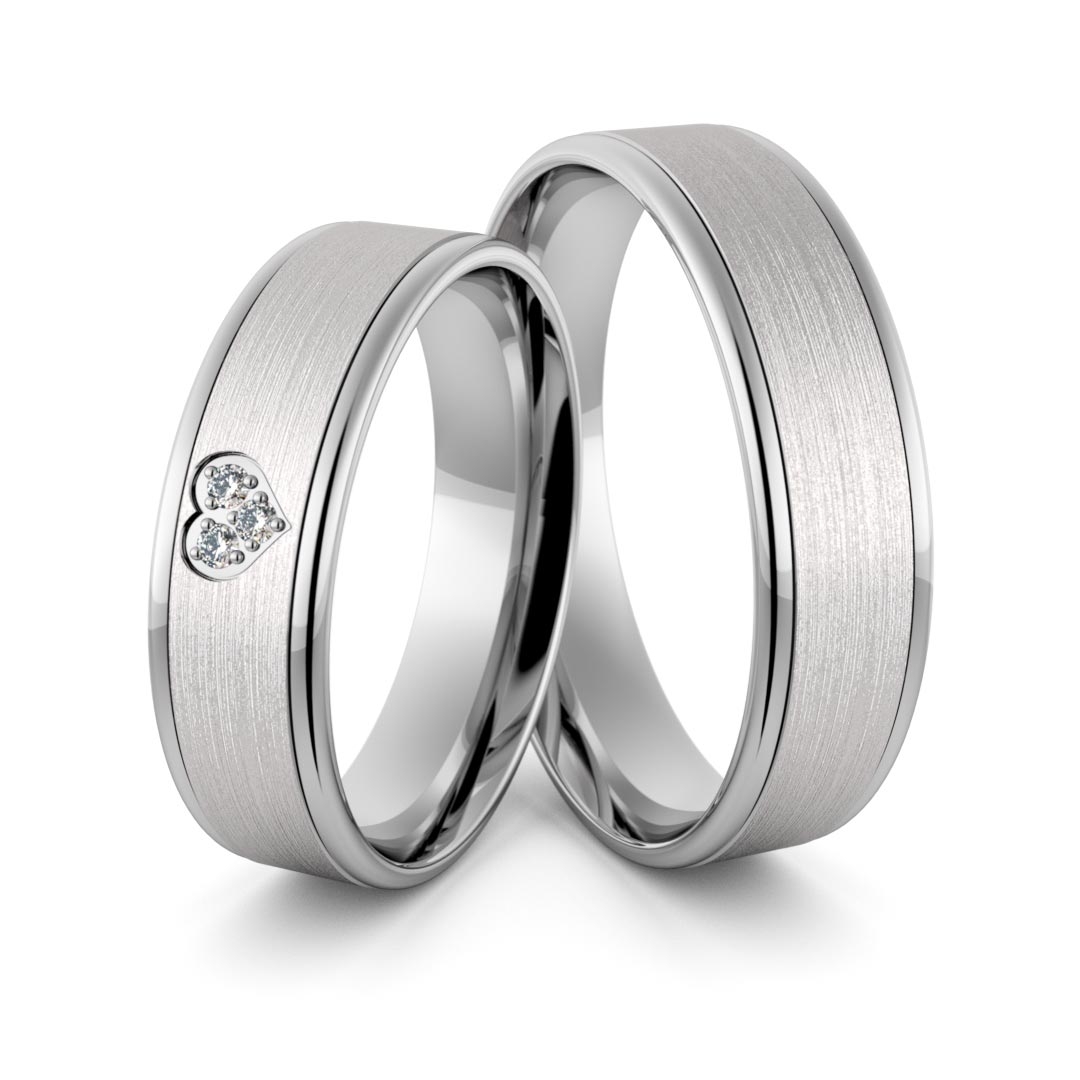 Obrączki srebrne z sercem i cyrkoniami swarovski - wzór ag-366