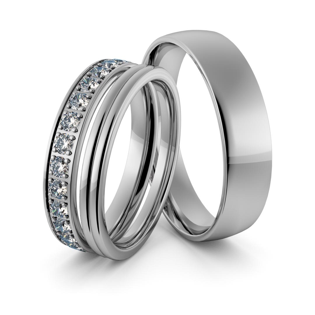 Obrączki srebrne z cyrkoniami swarovski - zestaw obrączek - wzór ag-340