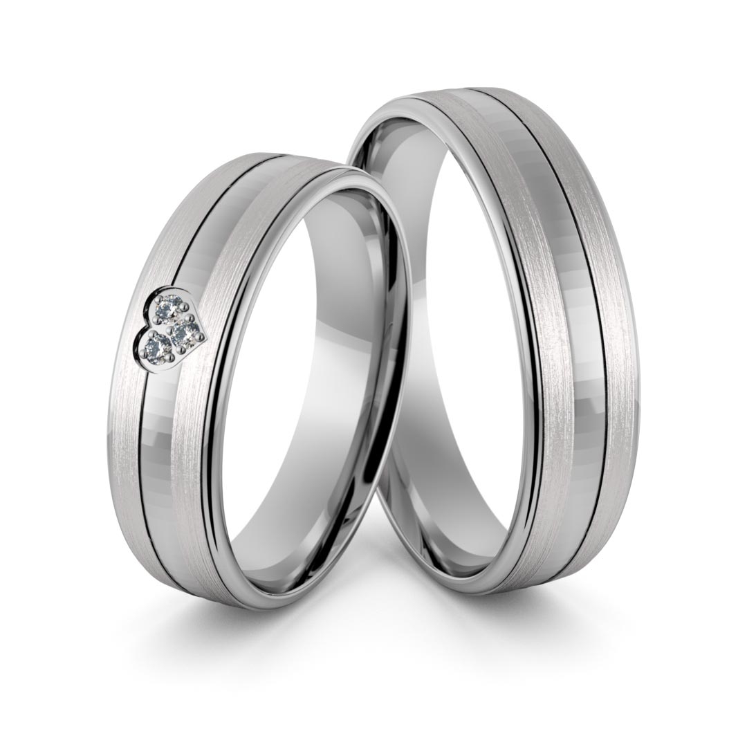 Obrączki srebrne z sercem i cyrkoniami swarovski - wzór ag-353