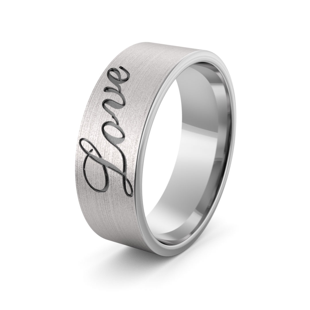 Obrączka srebrna love - wzór ag-386