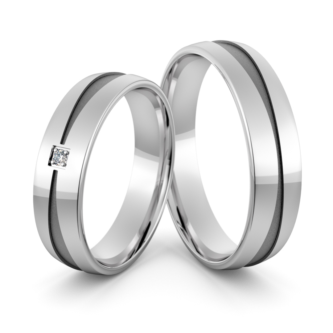 Obrączki srebrne poczernione z cyrkonią swarovski - wzór ag-406