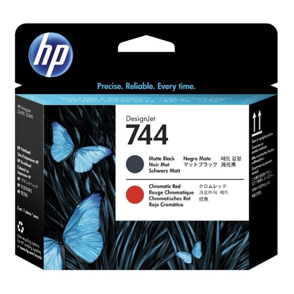 HP oryginalny głowica drukująca F9J88A, HP 744, matte black/chromatic red, HP DesignJet Z5600, DesignJet HD Pro MFP