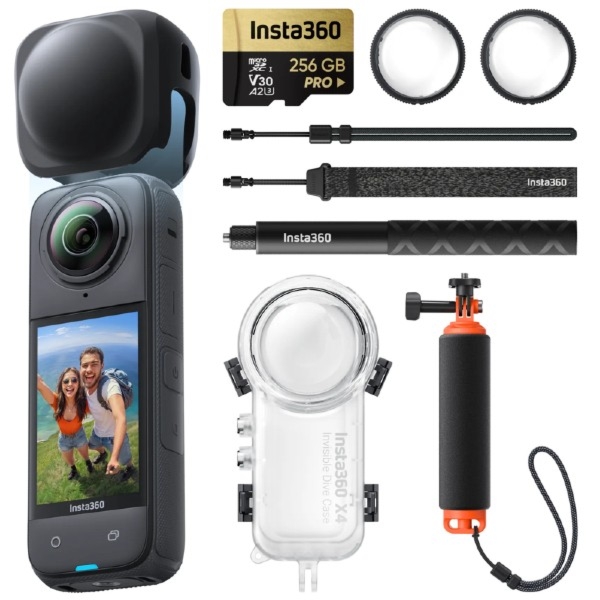 Insta360 X4 - Kamera sportowa 360 4K 8K UHD - Pakiet Nurkowy