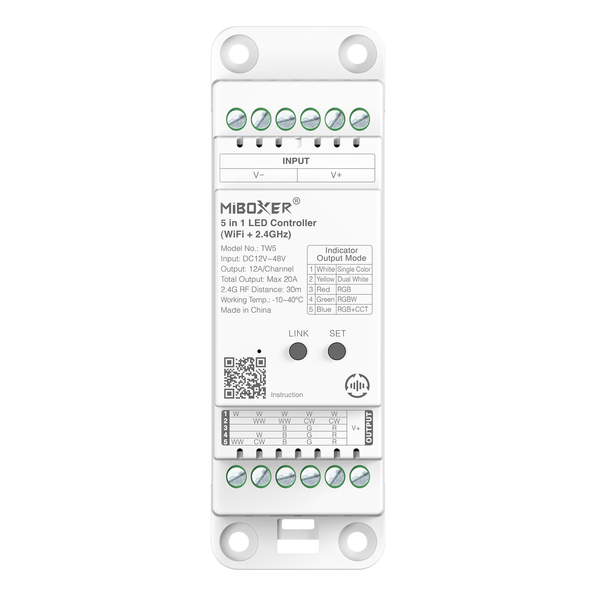 TW5 – Kontroler LED 5 w 1 do szyn (WiFi+2.4G)